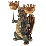 Подсвечник в виде дракона Dragon Candlestick Green Gold варинант исполнения - 1 | Loft Concept в Волгограде
