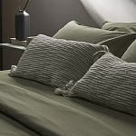 Чехол на подушку мятного цвета с бахромой и объемным узором Ethnic mix варинант исполнения - 6 | Loft Concept в Волгограде