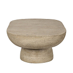 Столик кофейный кремового цвета с овальной столешницей и круглым основанием Cream Dalmen Table варинант исполнения - 3 | Loft Concept в Волгограде