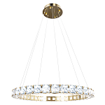 Люстра круглая подвесная с хрустальными элементами на золотом основании Диаметр 79 см Ring Horizontal варинант исполнения - 1 | Loft Concept в Волгограде