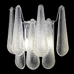 Бра с подвесками из рифленного стекла в форме капель на основании цвета хром Textured Glass варинант исполнения - 3 | Loft Concept в Волгограде