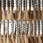 Люстра трехъярусная с декором из круглых деревянных бусин с кисточками Gray Brown Wooden Beads Chandelier варинант исполнения - 1 | Loft Concept в Волгограде