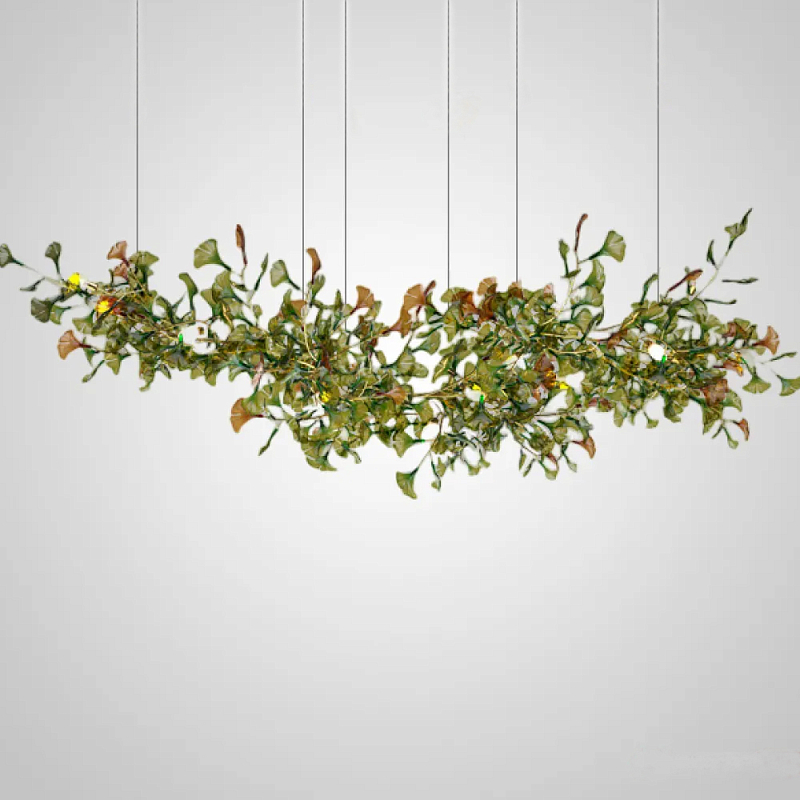 Люстра на ветвистом каркасе с листьями Horizontal Green Floral Chandelier L Зеленый Латунь Люстра на ветвистом каркасе с листьями Horizontal Green Floral Chandelier L Зеленый Латунь в Волгограде | Loft Concept