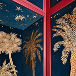 Обои с вышивкой ручной работы Deco Palms Original colourway on velvet варинант исполнения - 2 | Loft Concept в Волгограде