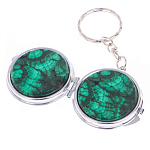 Зеркало брелок карманное двухстороннее из натурального камня Малахит Stone Mirrors варинант исполнения - 5 | Loft Concept в Волгограде