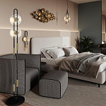 Бра с черным основанием и золотистым декором Bruno варинант исполнения - 5 | Loft Concept в Волгограде