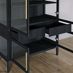 Витрина Primo со стеклянными фасадами и 2 ящиками Черный дуб варинант исполнения - 7 | Loft Concept в Волгограде