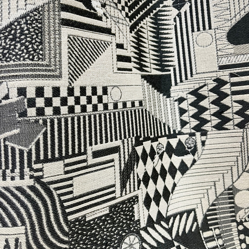 Мебельная ткань Шенилл черно-белый принт 280 см T3-44  в Волгограде | Loft Concept 