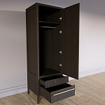 Узкий Шкаф Primo с 2 выдвижными ящиками Темный орех варинант исполнения - 7 | Loft Concept в Волгограде