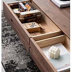 Кофейный стол из массива дерева с выдвижными ящиками Coffee Walnut Table варинант исполнения - 3 | Loft Concept в Волгограде