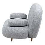 Двухместный диван с мягкой обивкой из ткани серый на деревянных ножках Michael Sofa Grey варинант исполнения - 3 | Loft Concept в Волгограде