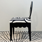 Дизайнерский стул с круглой деревянной спинкой Black and White Clover варинант исполнения - 4 | Loft Concept в Волгограде