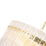 Люстра подвесная круглая с прозрачными рельефными стеклянными вставками и золотым основанием Textured Glass Chandelier варинант исполнения - 4 | Loft Concept в Волгограде