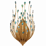 Бра настенное золотое с декором из бирюзовых элементов Peacock Tail варинант исполнения - 3 | Loft Concept в Волгограде