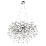 Люстра подвесная с прозрачными стеклянными подвесками в форме капель Диаметр 80 см Droplet Chandelier варинант исполнения - 4 | Loft Concept в Волгограде