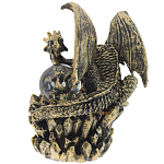 Декоративная статуэтка Дракон со стеклянным шаром Dragon and Glass Ball Gold Black варинант исполнения - 2 | Loft Concept в Волгограде