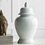 Ваза белая с крышкой однотонная Chinoiserie Ceramics варинант исполнения - 2 | Loft Concept в Волгограде