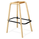 Барный стул со спинкой и мягкой обивкой с ромбами на 4-х деревянных ножках Голубой Велюр Ava Charm варинант исполнения - 4 | Loft Concept в Волгограде