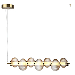 Подвесной светильник линейный с 7-ю рифлеными стеклянными шарами Marcelh Light варинант исполнения - 3 | Loft Concept в Волгограде