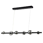 Люстра светодиодная линейная с 6-ю круглыми серыми плафонами Iona Chandelier Black  варинант исполнения - 1 | Loft Concept в Волгограде