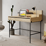 Стол письменный с выдвижным ящиком цвета древесины LEILA WORKING TABLE OAK ANTHRACITE варинант исполнения - 3 | Loft Concept в Волгограде