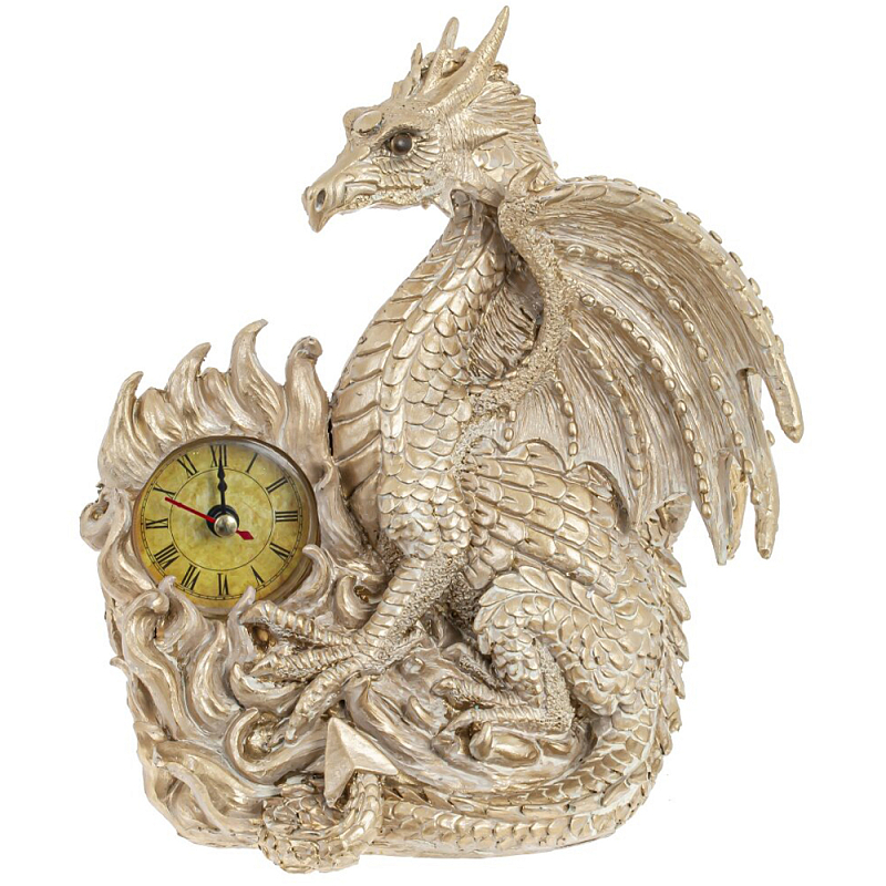 Часы в виде дракона Light Gold Dragon Clock Золотой Часы в виде дракона Light Gold Dragon Clock Золотой в Волгограде | Loft Concept