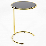 Приставной столик на золотистом основании с черной столешницей Noir варинант исполнения - 1 | Loft Concept в Волгограде