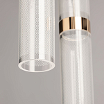 Люстра каскадная с прозрачными цилиндрическими плафонами Jenae Glass Tube Lighting варинант исполнения - 8 | Loft Concept в Волгограде