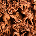 Панно из дерева пирамида из слонов Panel With Animals варинант исполнения - 2 | Loft Concept в Волгограде