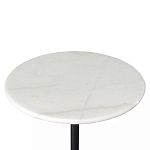 Кофейный столик с белой мраморной столешницей на черном основании Tall Coffee Black and White Table варинант исполнения - 4 | Loft Concept в Волгограде