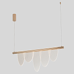 Люстра подвесная с пятью прозрачными элементами в форме лепестков и золотистым металлическим основанием DALI Tonin Casa варинант исполнения - 1 | Loft Concept в Волгограде