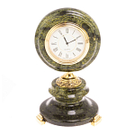 Часы настольные бронзовые из натуральных камней Мрамор и Змеевик Stone Clock варинант исполнения - 13 | Loft Concept в Волгограде