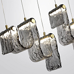 Подвесной светильник линейный с плафонами волнистой формы из фактурного стекла Big Wave варинант исполнения - 5 | Loft Concept в Волгограде