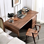 Стол рабочий округлой формы с 3-мя ящиками  Working Moonnut Table варинант исполнения - 6 | Loft Concept в Волгограде