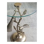 Столик с круглой стеклянной столешницей и корпусом в виде двух павлинов на ветке Table Two Peacocks варинант исполнения - 10 | Loft Concept в Волгограде