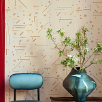 Обои с вышивкой ручной работы Glyph Original colourway on wool sateen варинант исполнения - 2 | Loft Concept в Волгограде