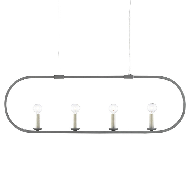 Люстра линейная в овальной раме Traditional Clean Lines Серый Люстра линейная в овальной раме Traditional Clean Lines Серый в Волгограде | Loft Concept