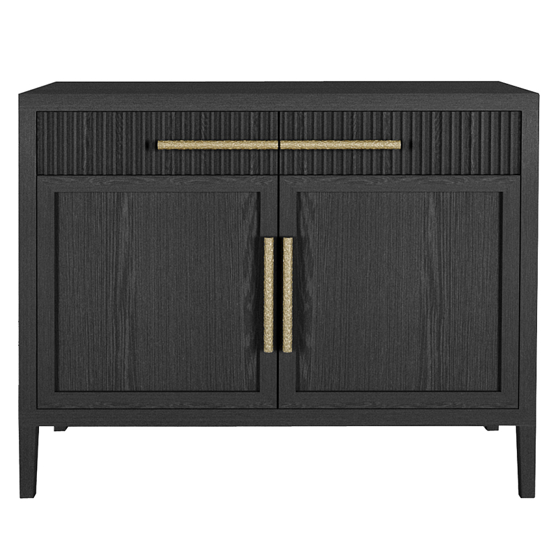 Буфет Primo с двумя ящиками и двумя фасадами Черный дуб Черный Золотой в Волгограде | Loft Concept 