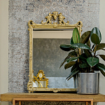 Зеркало настенное в раме бежевого цвета с эффектом старины Classic Ornament Mirror варинант исполнения - 2 | Loft Concept в Волгограде