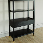 Стеллаж Elsa Dreams Black со стеклянными полками и ящиком варинант исполнения - 6 | Loft Concept в Волгограде