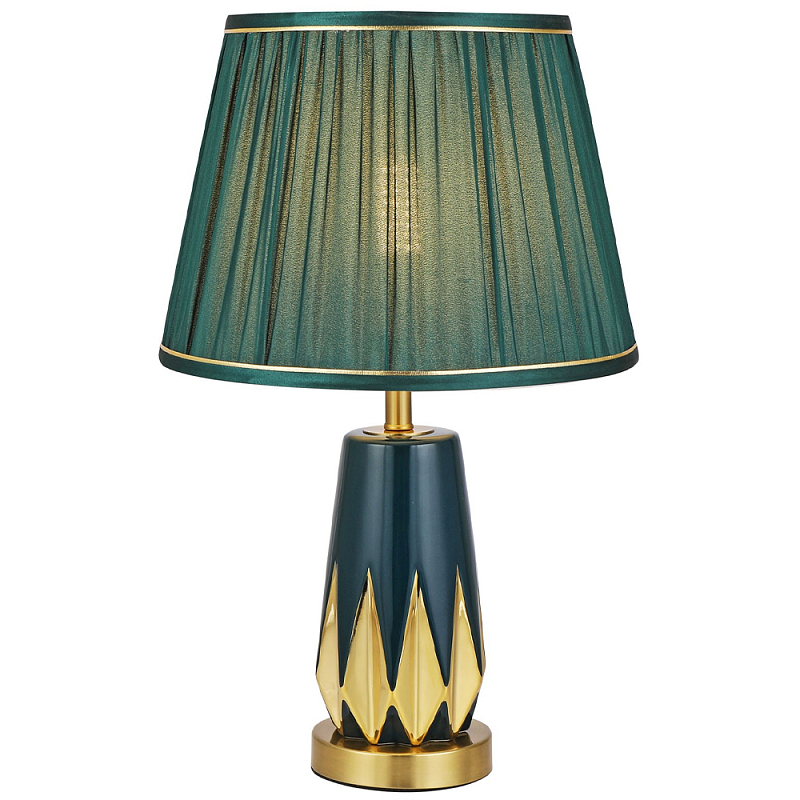 Настольная лампа с абажуром Femia Green Gold Table Lamp Зеленый Золотой Настольная лампа с абажуром Femia Green Gold Table Lamp Зеленый Золотой в Волгограде | Loft Concept