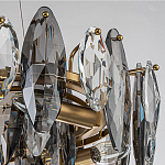 Люстра подвесная с овальными подвесками из стекла дымчатого цвета Harlow Crystal Round варинант исполнения - 4 | Loft Concept в Волгограде