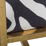 Кресло с металлическим золотистым каркасом и мягкой обивкой с чёрно-белым принтом зебры Wild animals варинант исполнения - 4 | Loft Concept в Волгограде