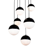 Каскадный светильник с 6-ю плафонами шары Ponzio Flos Cascade  Black Sphere Hanging Lamp варинант исполнения - 2 | Loft Concept в Волгограде