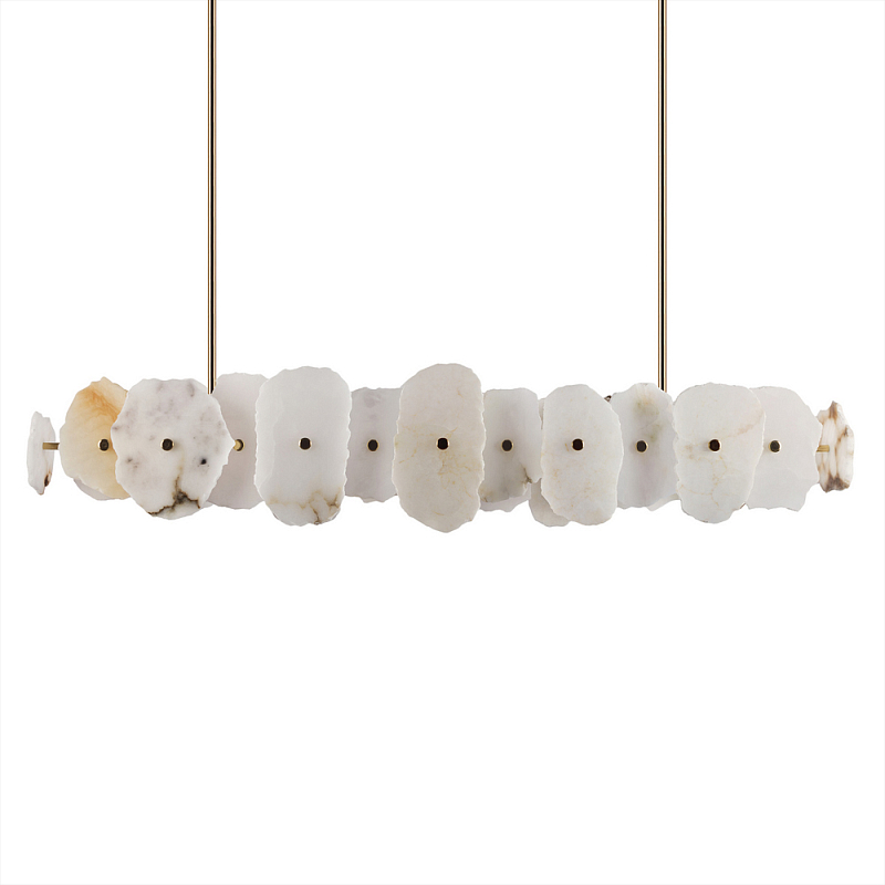 Подвесной светильник с фигурными элементами из белого алебастра Cryptocrystalline Stone Бронза Белый в Волгограде | Loft Concept 