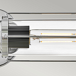 Бра для ванных комнат горизонтальное с 2-мя прозрачным цилиндрическим плафонами на круглом основании Hinkley варинант исполнения - 8 | Loft Concept в Волгограде