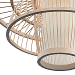 Подвесной светильник фигурный из деревянных прутьев с плафоном из натуральной ткани Light Inside the Cell варинант исполнения - 7 | Loft Concept в Волгограде