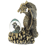 Декоративная статуэтка Дракон и стеклянное яйцо Dragon and Glass Egg Gold Black варинант исполнения - 4 | Loft Concept в Волгограде