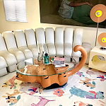 Дизайнерский журнальный стол с основанием в виде кота Bivan варинант исполнения - 3 | Loft Concept в Волгограде