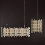 Люстра овальной формы с фактурным серебряным каркасом и тканевым абажуром Silver Honeycomb варинант исполнения - 5 | Loft Concept в Волгограде